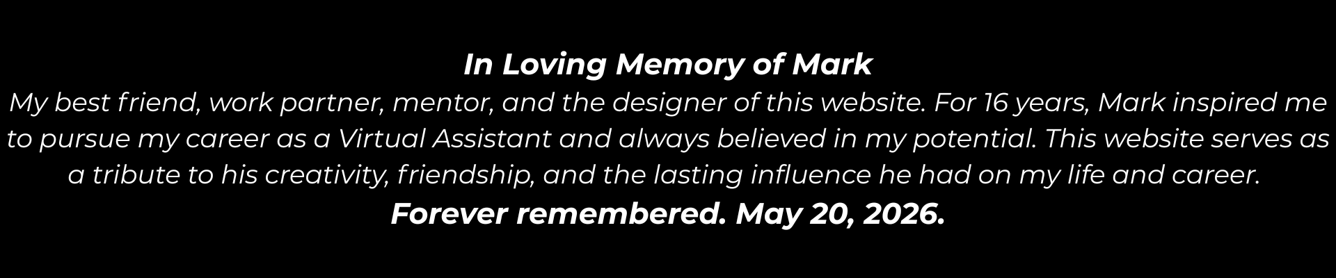 In Loving Memory of Mark